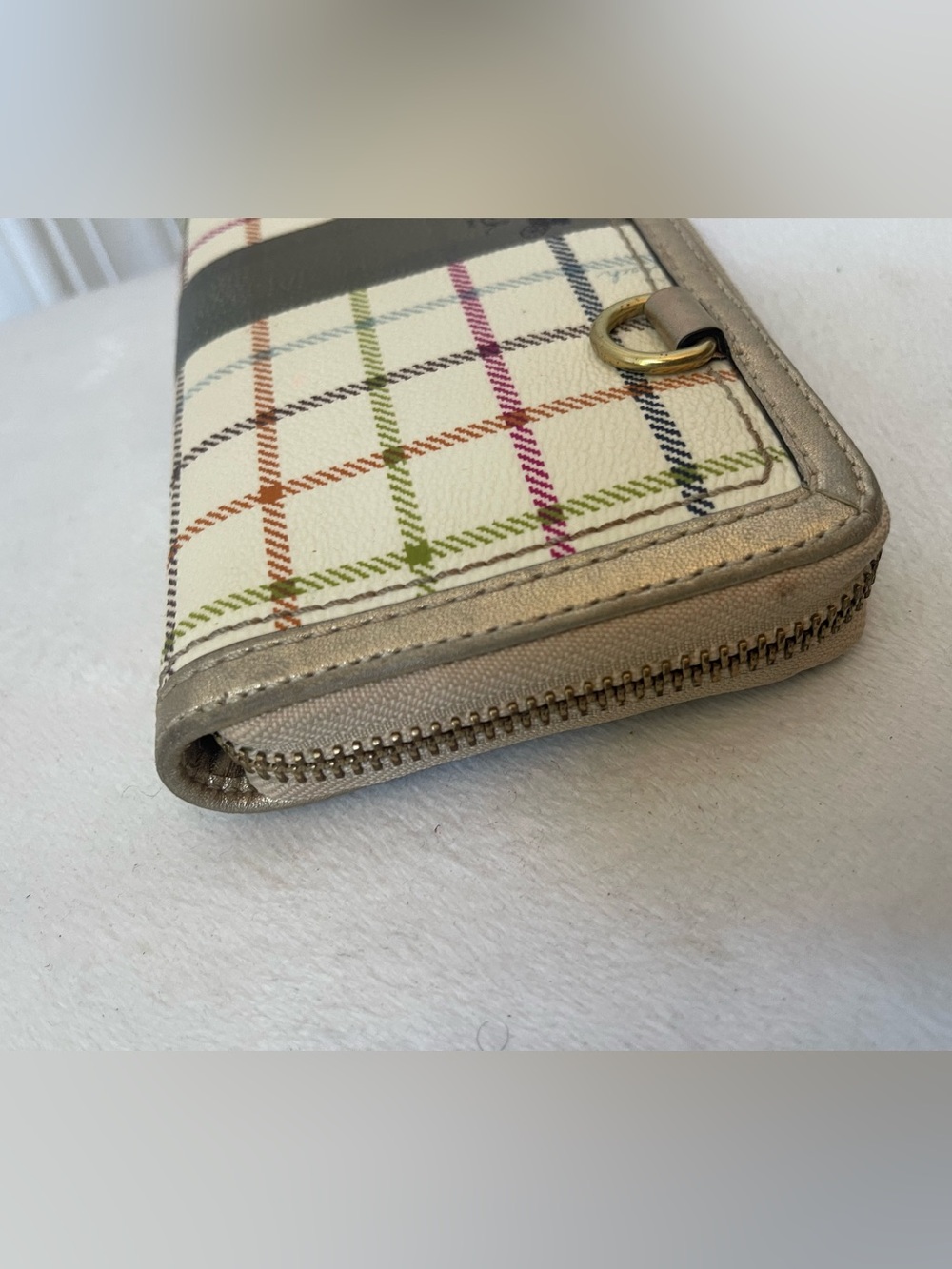 Coach Heritage Stripe Tattersall Plaid Wallet - Picture 5 of 12